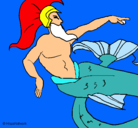 Dibujo Poseidón pintado por yolanda