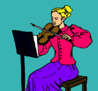 Dibujo Dama violinista pintado por stefany