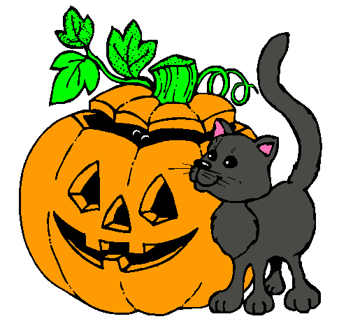 Calabaza y gato