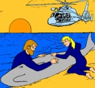 Dibujo Rescate ballena pintado por laura