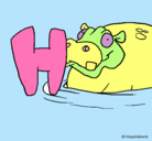 Dibujo Hipopótamo pintado por cayitanana@hotmail.com
