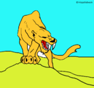 Dibujo Tigre con afilados colmillos pintado por ivan
