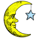 Dibujo Luna y estrella pintado por Italy