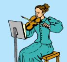 Dibujo Dama violinista pintado por Arturo