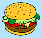 Dibujo Hamburguesa completa pintado por kangreburger