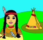 Dibujo India y tepee pintado por Ailyene