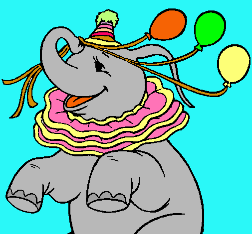 Elefante con 3 globos