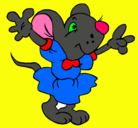 Dibujo Rata con vestido pintado por lolita