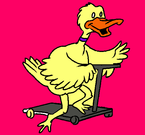 Pato en patinete