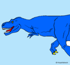 Dibujo Tiranosaurio rex pintado por AZUL