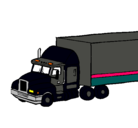 Dibujo Camión tráiler pintado por xxx