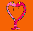 Dibujo Serpientes enamoradas pintado por PaReja