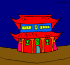 Dibujo Templo japonés pintado por oscar