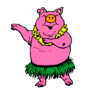 Dibujo Cerdo hawaiano pintado por lionkink