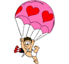 Dibujo Cupido en paracaídas pintado por genesisyjose