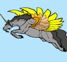 Dibujo Unicornio alado pintado por bollo