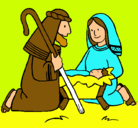 Dibujo Adoran al niño Jesús pintado por catalina