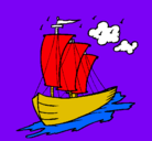 Dibujo Barco velero pintado por juan