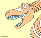 Dibujo Esqueleto tiranosaurio rex pintado por cala
