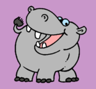 Dibujo Hipopótamo pintado por elhadadelhielo