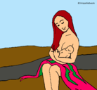 Dibujo Madre con su bebe pintado por karenvanessa2010