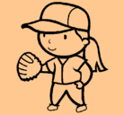 Dibujo Jugadora de béisbol pintado por mariajose