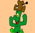 Dibujo Cactus con sombrero pintado por JONATHAN