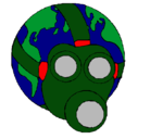 Dibujo Tierra con máscara de gas pintado por Juliana