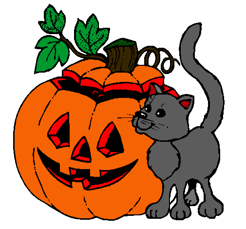 Calabaza y gato