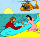 Dibujo Rescate ballena pintado por mari