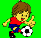 Dibujo Chico jugando a fútbol pintado por HelenaSouto