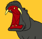 Dibujo Hipopótamo con la boca abierta pintado por ainaraal