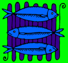 Dibujo Pescado a la brasa pintado por dayanita