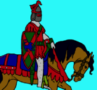 Dibujo Caballero a caballo pintado por vane