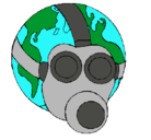 Dibujo Tierra con máscara de gas pintado por larealidad