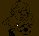 Dibujo Chico jugando a fútbol pintado por gabriel