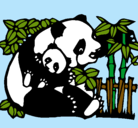 Dibujo Mama panda pintado por cachito
