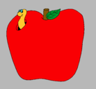 Dibujo Gusano en la fruta pintado por gladis