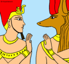 Dibujo Ramsés y Anubis pintado por Antia