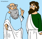 Dibujo Sócrates y Platón pintado por ydlaobeso