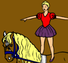 Dibujo Trapecista encima de caballo pintado por oneidi