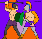 Dibujo Lucha de gladiadores pintado por juan