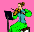 Dibujo Dama violinista pintado por lilian