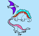 Dibujo Tres clases de dinosaurios pintado por ELVIRA