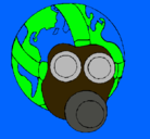 Dibujo Tierra con máscara de gas pintado por camilorojas