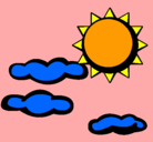 Dibujo Sol y nubes 2 pintado por keyla