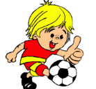Dibujo Chico jugando a fútbol pintado por futbolista