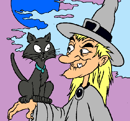 Bruja y gato