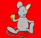 Dibujo Rata con queso pintado por ratita