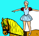 Dibujo Trapecista encima de caballo pintado por elenaskl